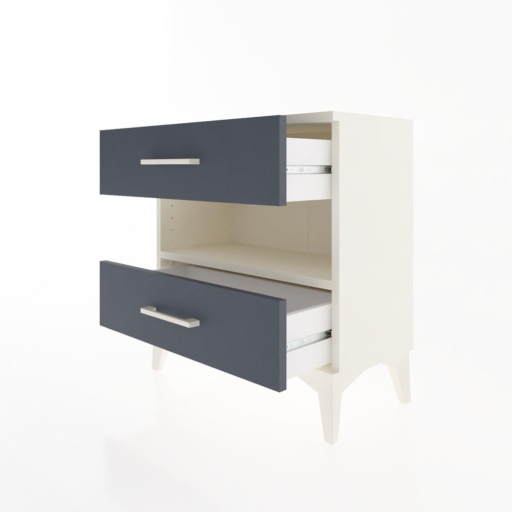 Woodntry Modular Nightstand Moonstone 60x30x52 cm with Drawer and Shelf CR6-1