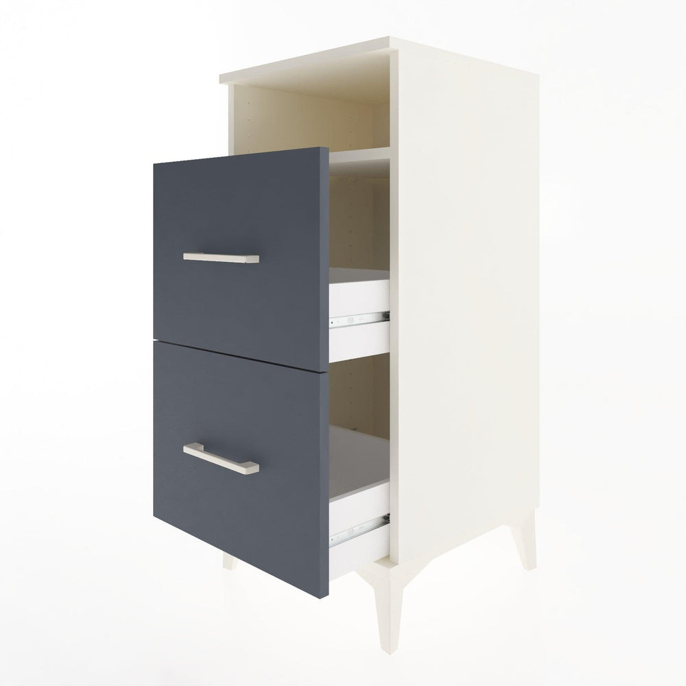 Woodntry Modular Nightstand Moonstone 44x44x84 cm with Drawer and Shelf CR6-1