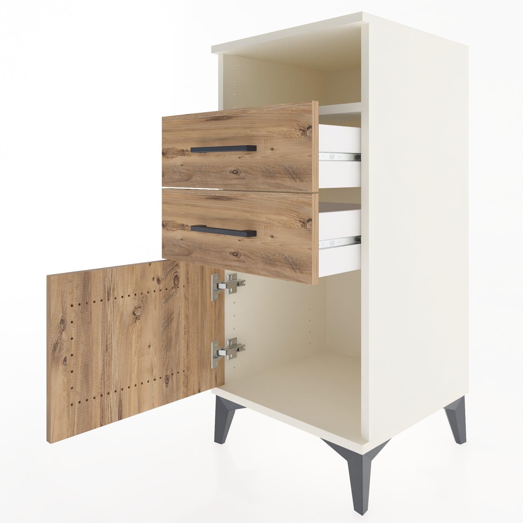 Woodntry Modular Nightstand Moonstone 44x44x84 cm Functional F50-1