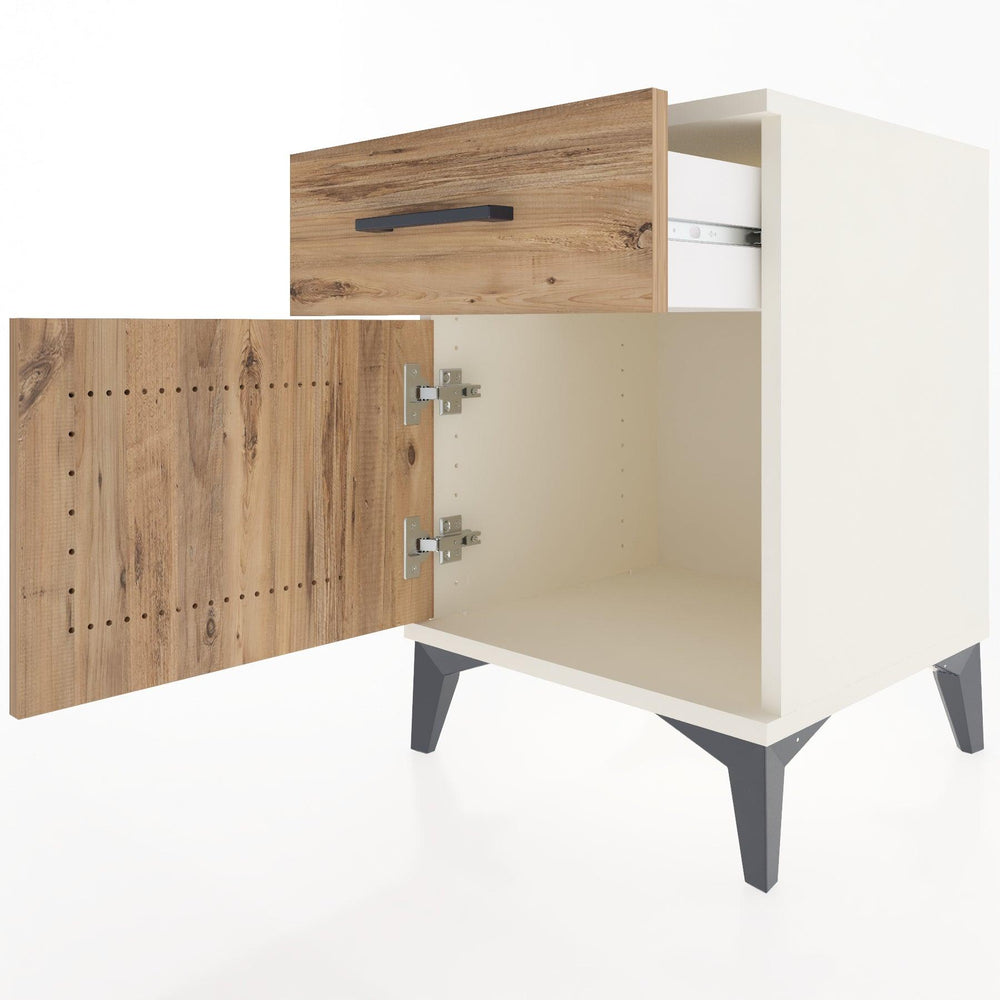 Woodntry Modular Nightstand Moonstone 44x44x52 cm with Cover and Drawer KC6-1