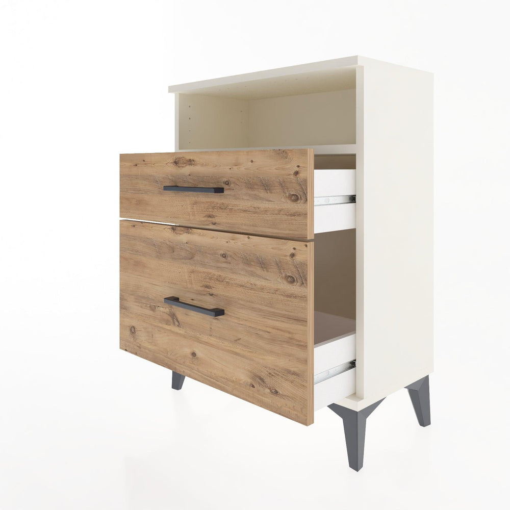 Woodntry Modular Nightstand Moonstone 60x30x68 cm with Drawer and Shelf CR6-1