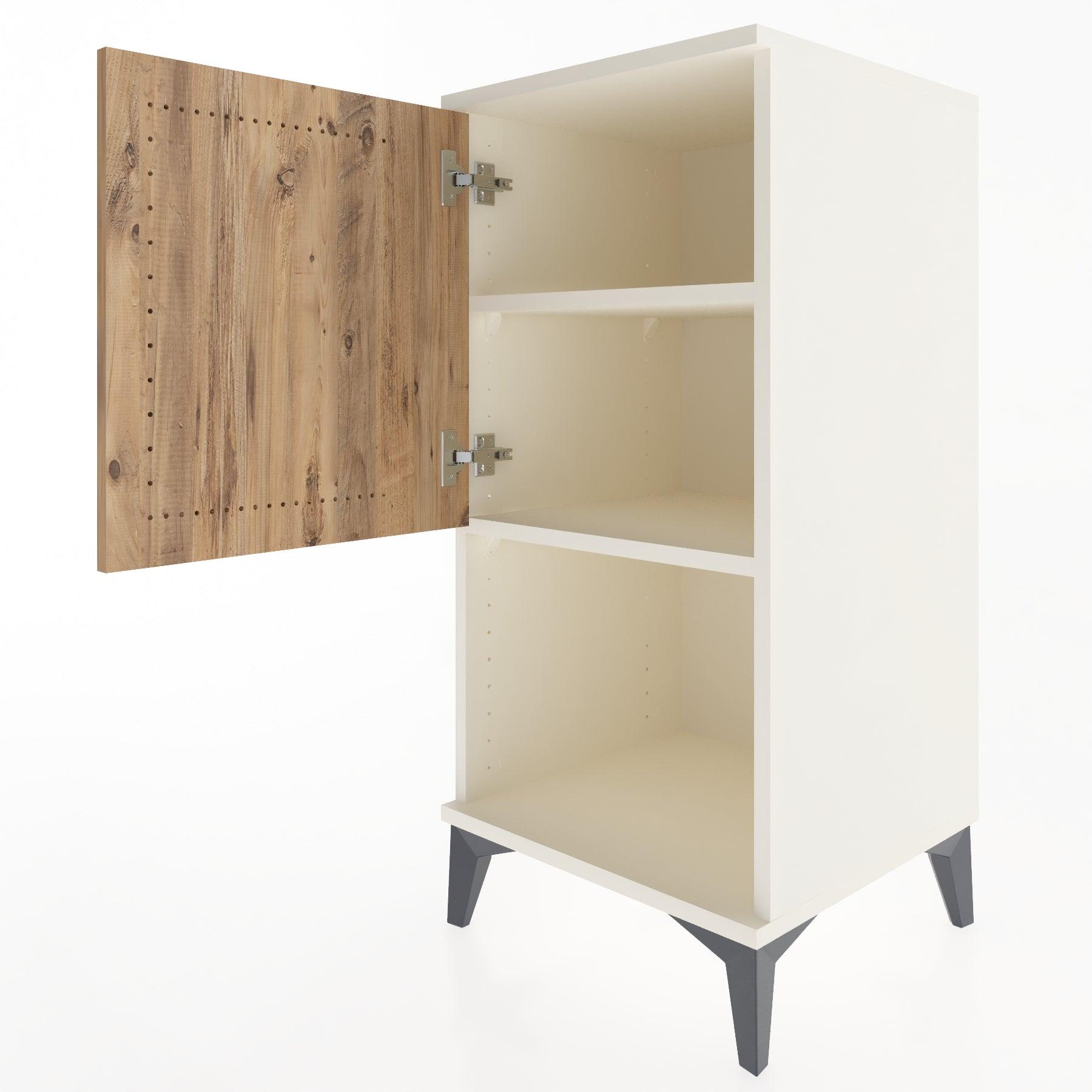 Woodntry Modular Nightstand Moonstone 44x44x84 cm with Cover and Shelf KR28-1