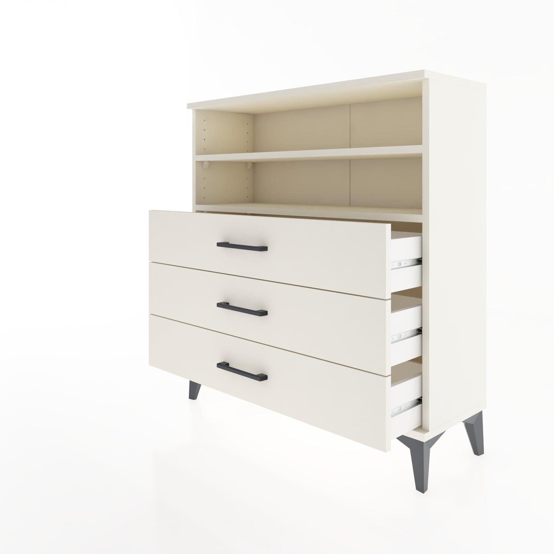 Woodntry Modular Dresser Moonstone 88x30x84 cm with Drawers and Shelves CR6-1