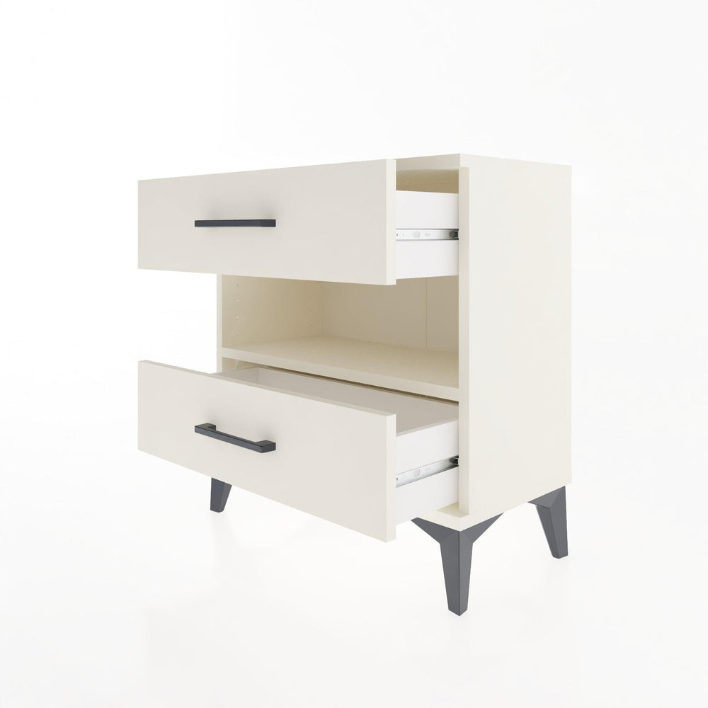 Woodntry Modular Nightstand Moonstone 60x30x52 cm with Drawer and Shelf CR6-1