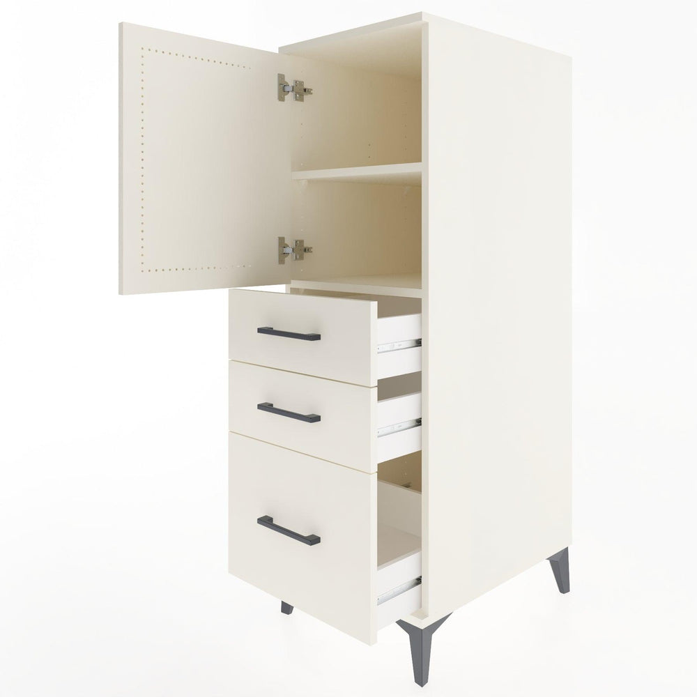 Woodntry Modüler Dolap Aytaşı 44x30x122 cm Kapaklı ve Çekmeceli KC6-1