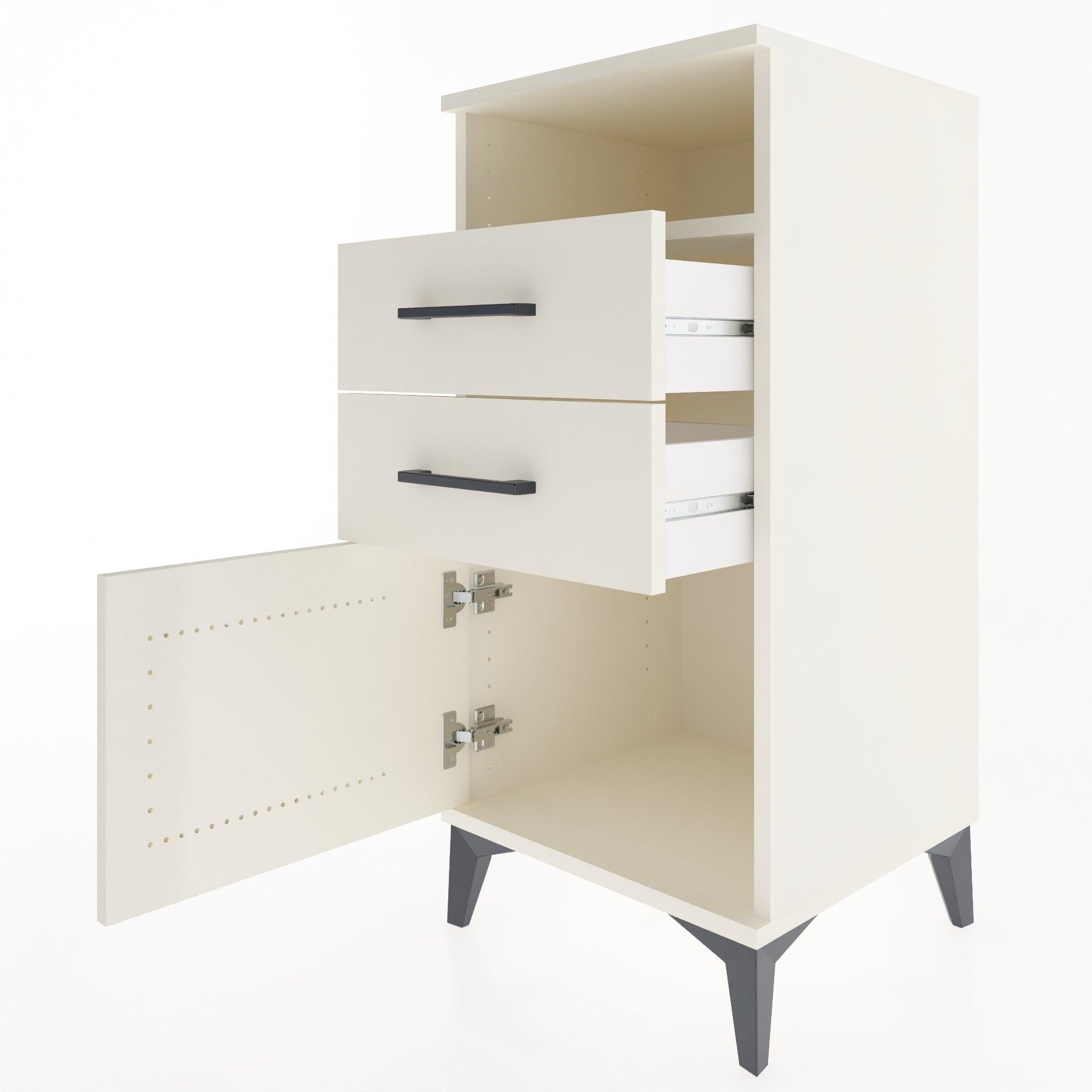 Woodntry Modular Nightstand Moonstone 44x44x84 cm Functional F50-1