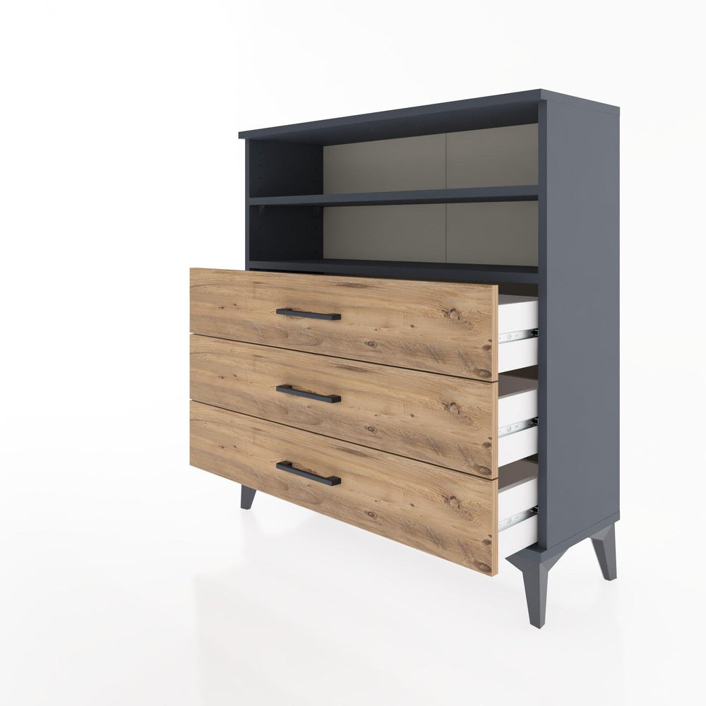 Woodntry Modular Dresser Anthracite 88x30x84 cm with Drawers and Shelves CR6-2
