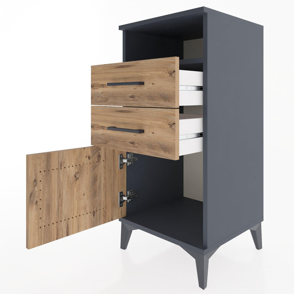 Woodntry Modular Nightstand Anthracite 44x44x84 cm Functional F50-2