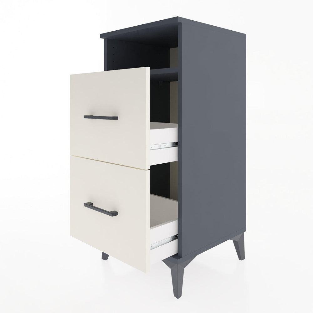 Woodntry Modular Nightstand Anthracite 44x44x84 cm with Drawers and Shelves CR6-2
