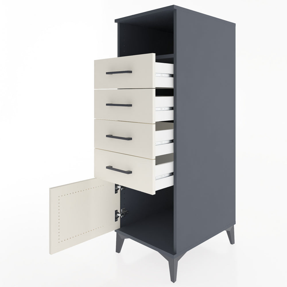 Woodntry Modüler Dolap Antrasit 44x59x122 cm Fonksiyonel F56-2