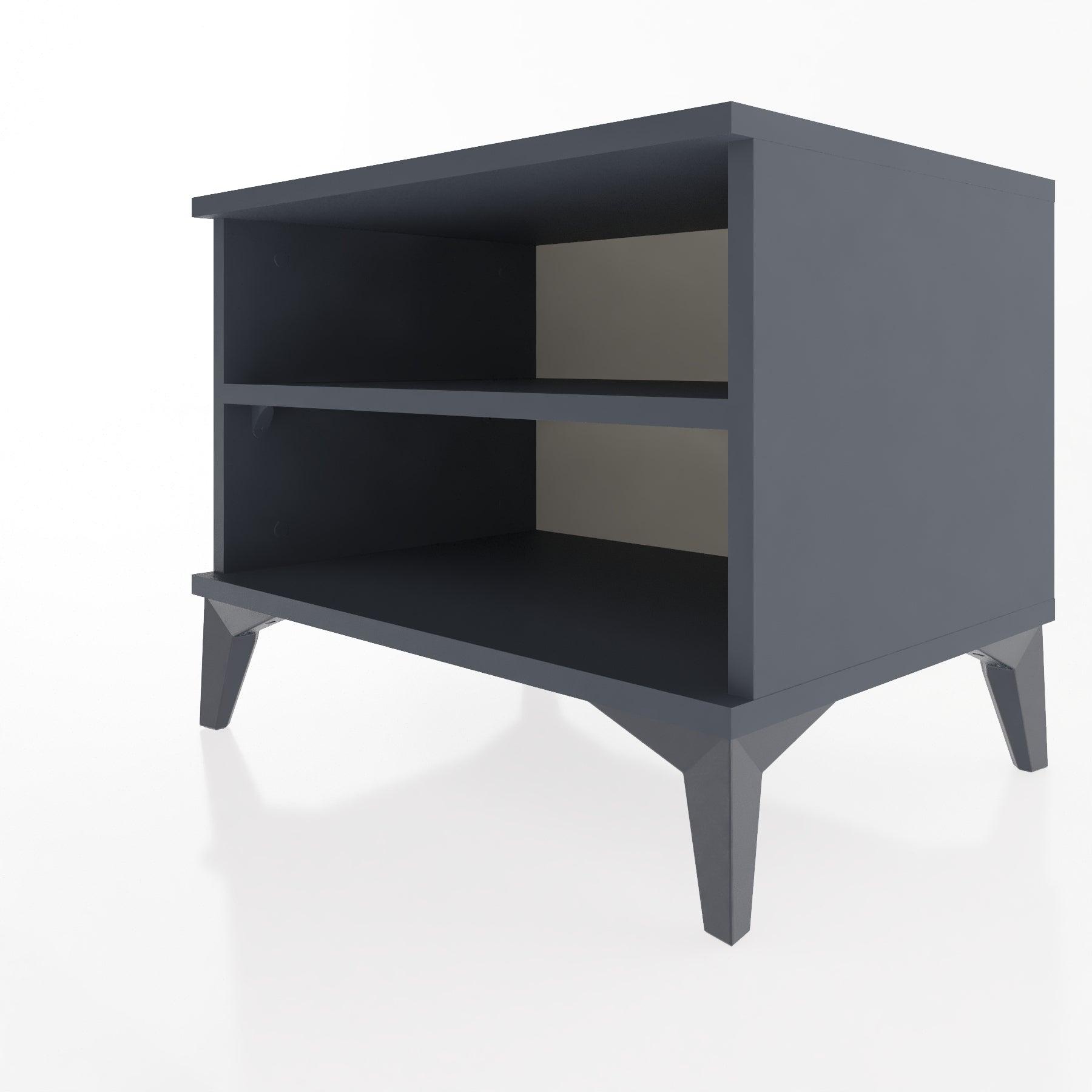 Woodntry Modular Nightstand Anthracite 60x44x68 cm with Shelf R6-2