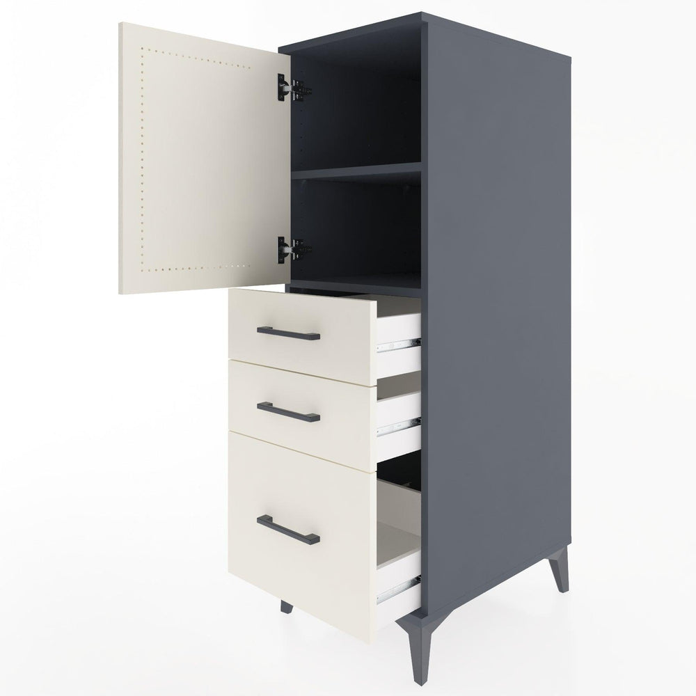Woodntry Modular Cabinet Anthracite 44x59x122 cm with Doors and Drawers KC6-2