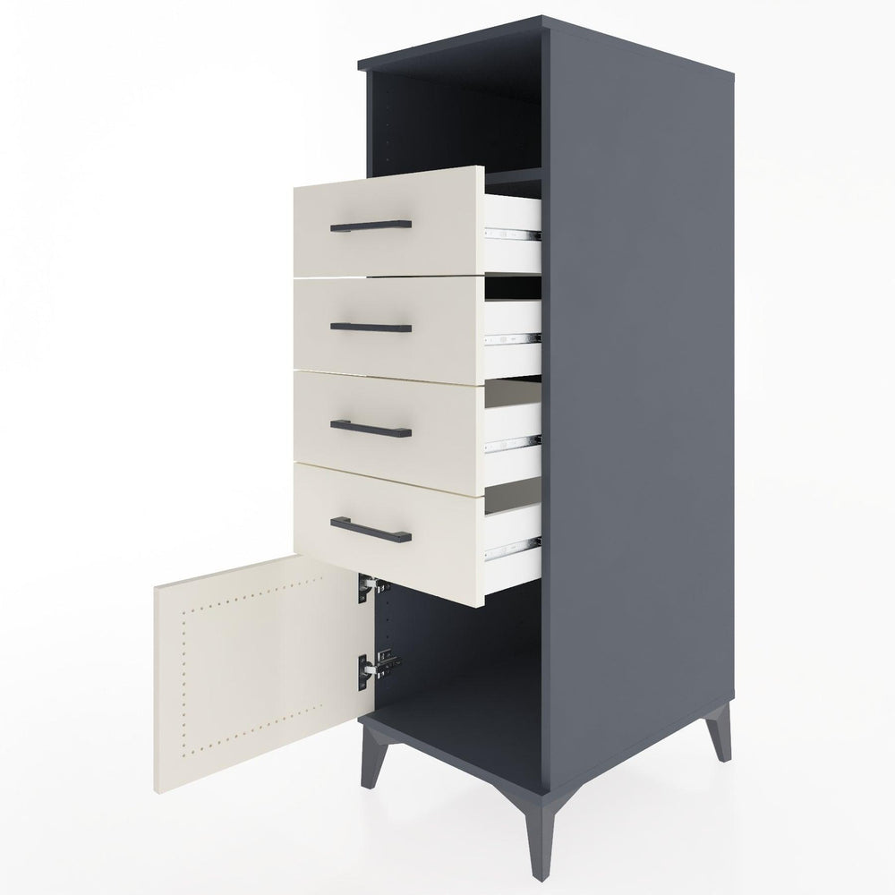 Woodntry Modüler Dolap Antrasit 44x30x122 cm Fonksiyonel F56-2