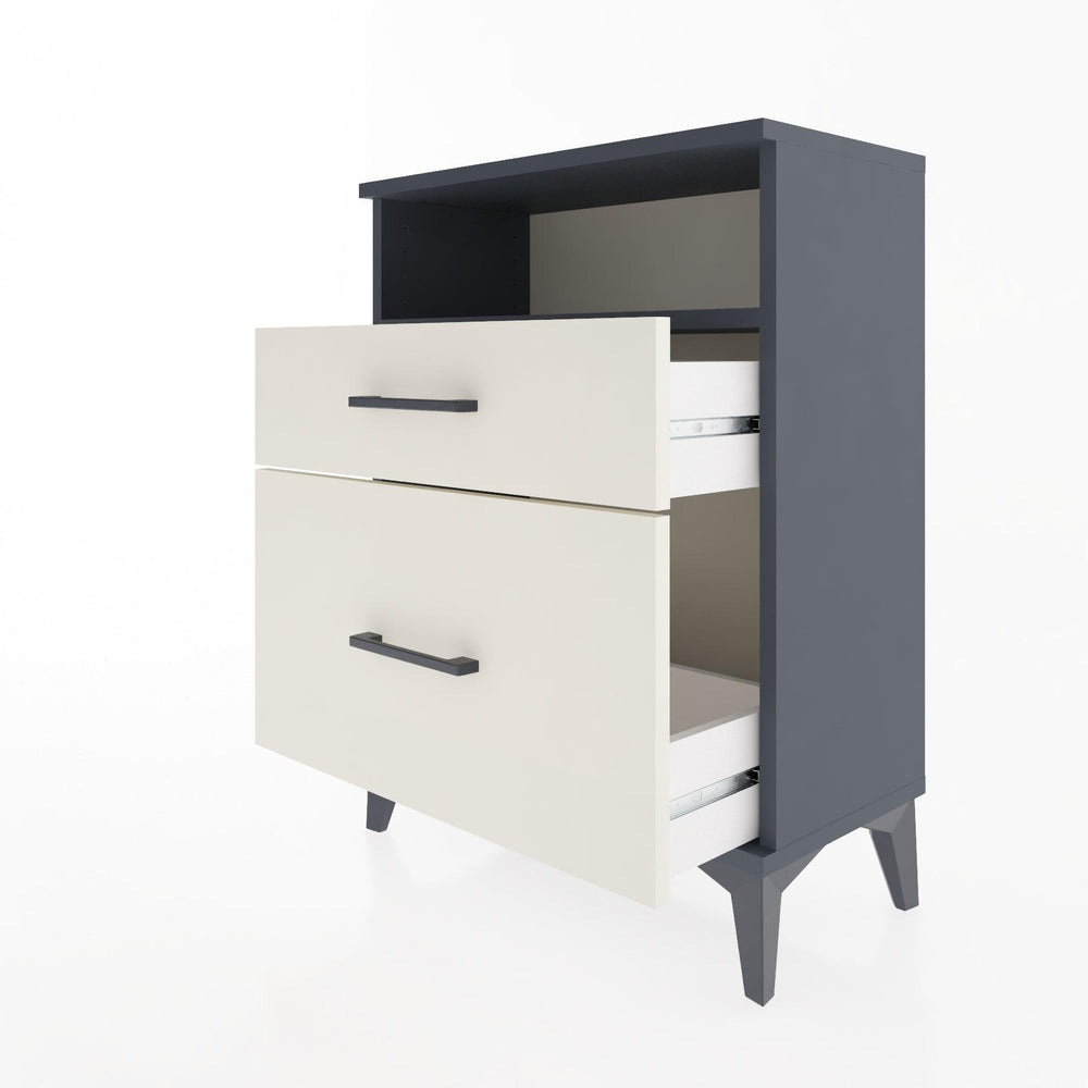 Woodntry Modular Nightstand Anthracite 60x30x68 cm with Drawer and Shelf CR6-2