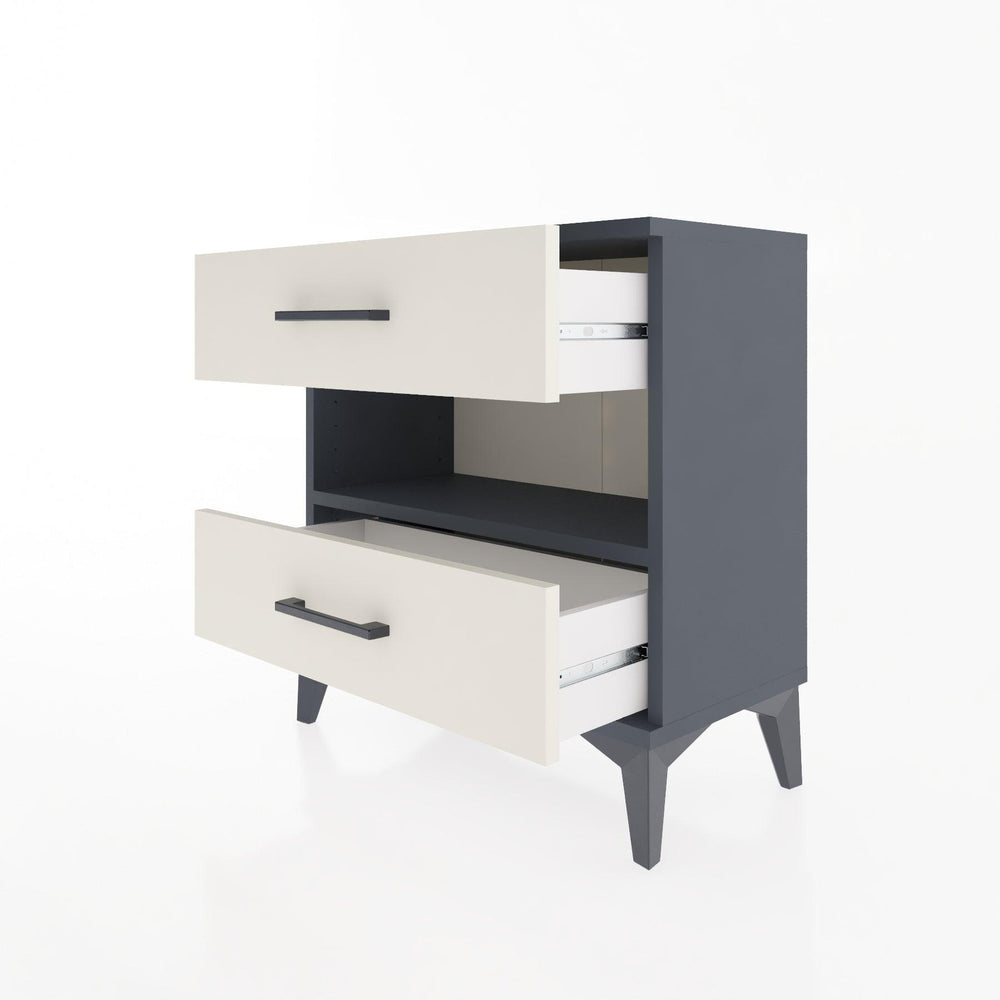 Woodntry Modular Nightstand Anthracite 60x30x52 cm with Drawers and Shelves CR6-2