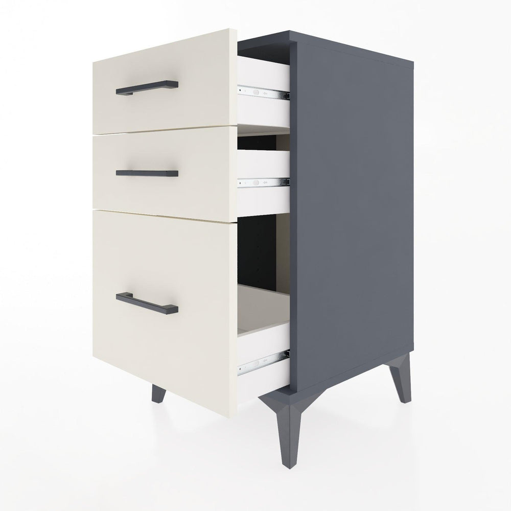 Woodntry Modüler Komodin Antrasit 44x44x68 cm Çekmeceli C6-2