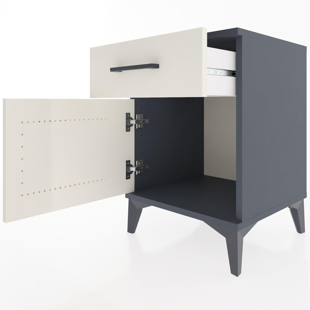 Woodntry Modular Nightstand Anthracite 44x44x52 cm with Cover and Drawer KC6-2