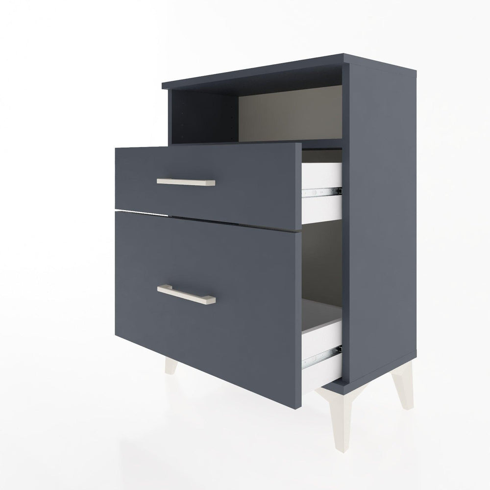 Woodntry Modular Nightstand Anthracite 60x30x68 cm with Drawer and Shelf CR6-2