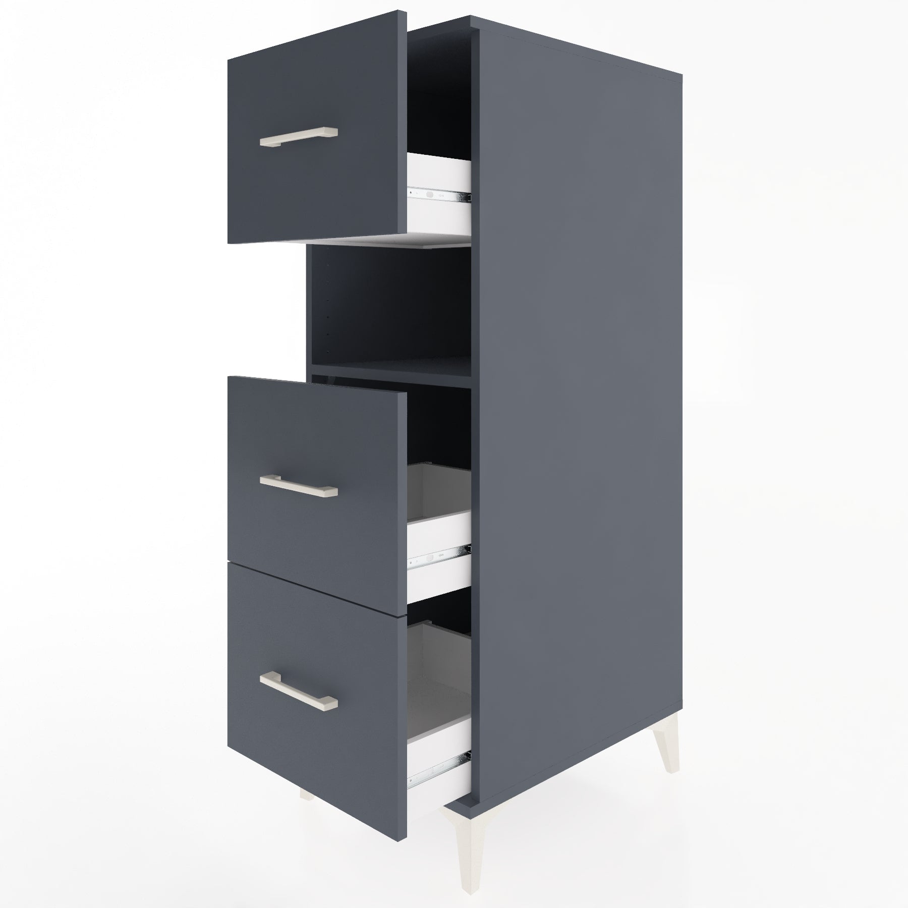 Woodntry Modular Cabinet Anthracite 44x59x122 cm with Drawers and Shelves CR106-2