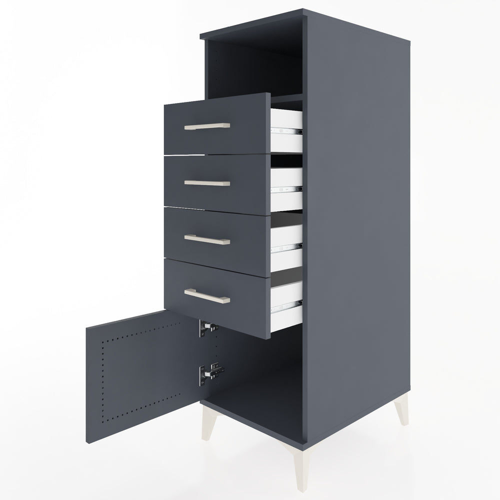 Woodntry Modüler Dolap Antrasit 44x59x122 cm Fonksiyonel F56-2