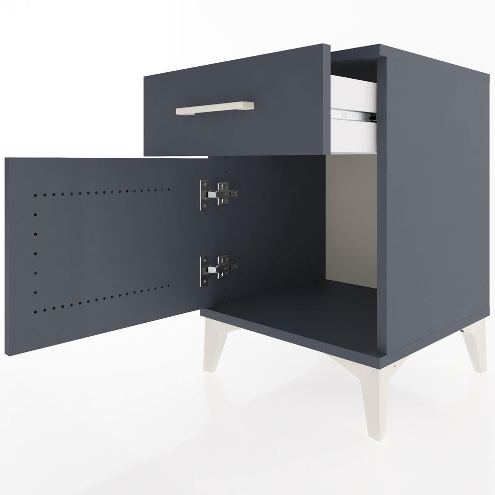Woodntry Modular Nightstand Anthracite 44x44x52 cm with Cover and Drawer KC6-2