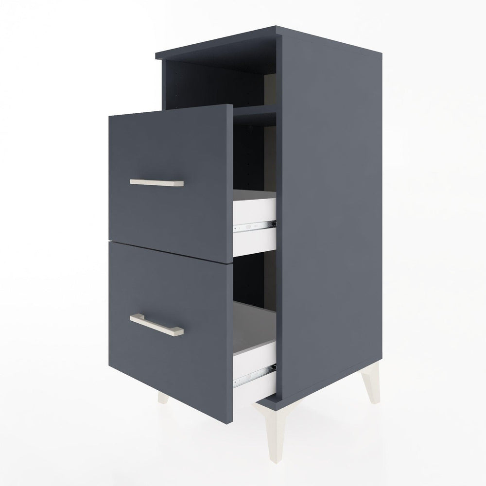 Woodntry Modular Nightstand Anthracite 44x44x84 cm with Drawers and Shelves CR6-2