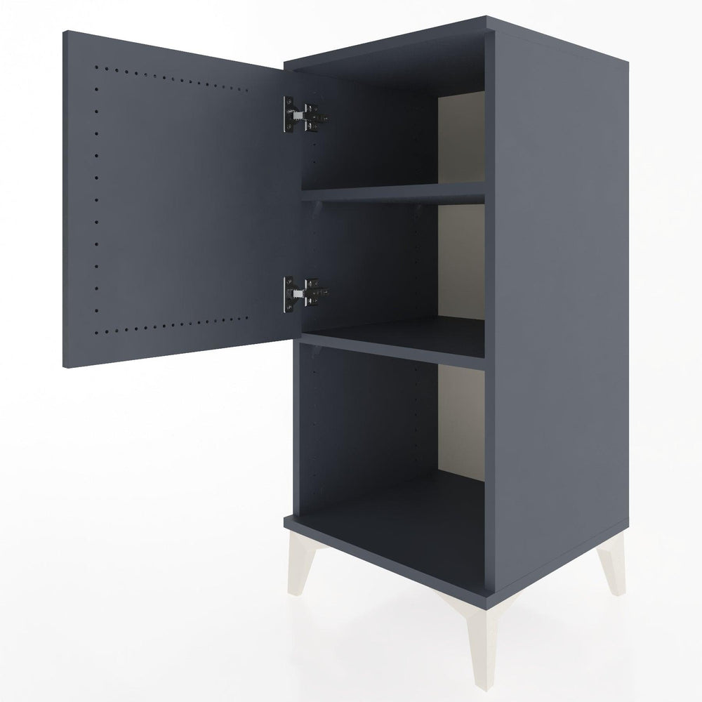 Woodntry Modular Nightstand Anthracite 44x44x84 cm with Cover and Shelf KR28-2