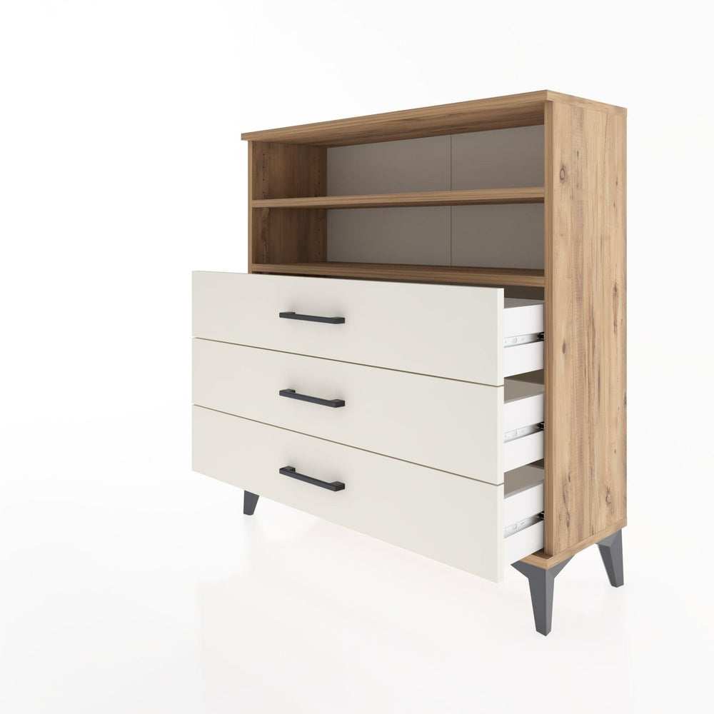 Woodntry Modüler Şifonyer Çam 88x30x84 cm Çekmeceli ve Raflı CR6-3