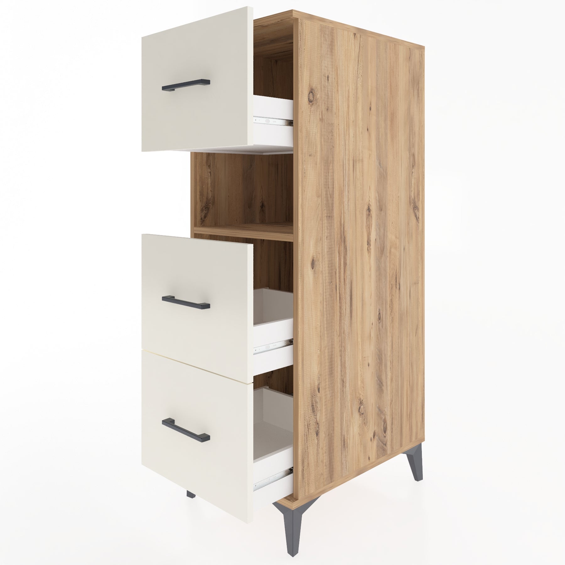 Woodntry Modular Cabinet Pine 44x59x122 cm with Drawers and Shelves CR106-3