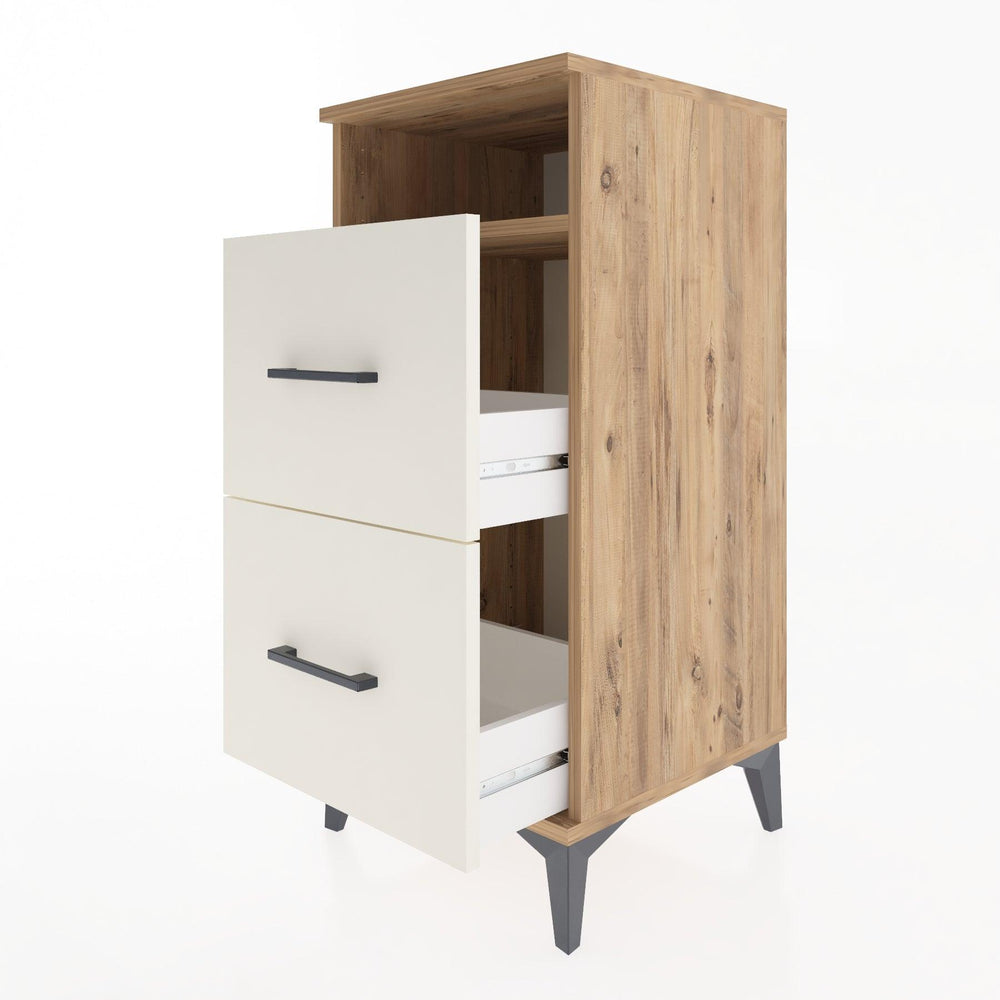 Woodntry Modular Nightstand Pine 44x44x84 cm with Drawers and Shelves CR6-3