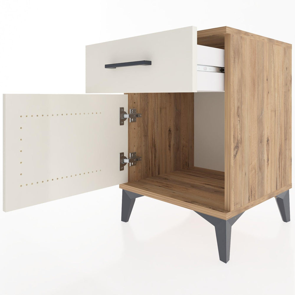 Woodntry Modular Nightstand Pine 44x44x52 cm with Cover and Drawer KC6-3