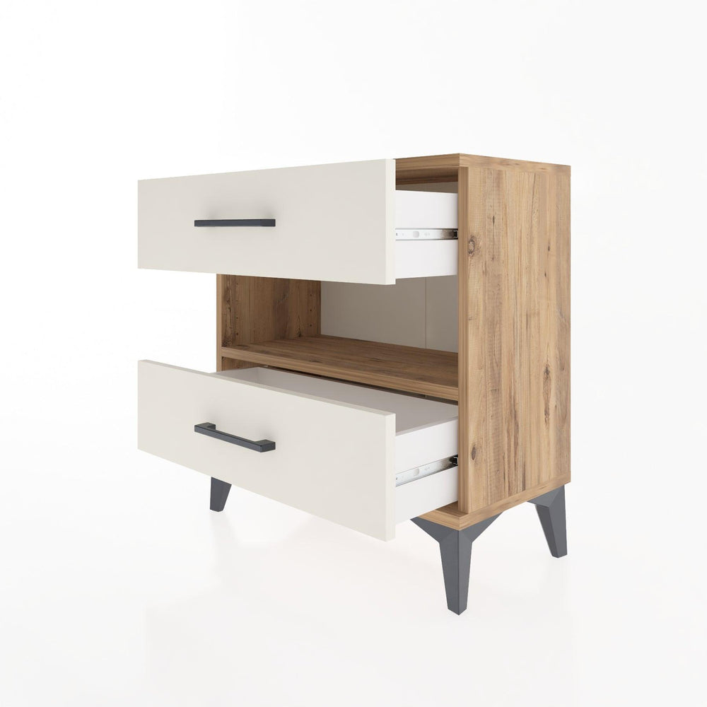 Woodntry Modüler Komodin Çam 60x30x52 cm Çekmeceli ve Raflı CR6-3