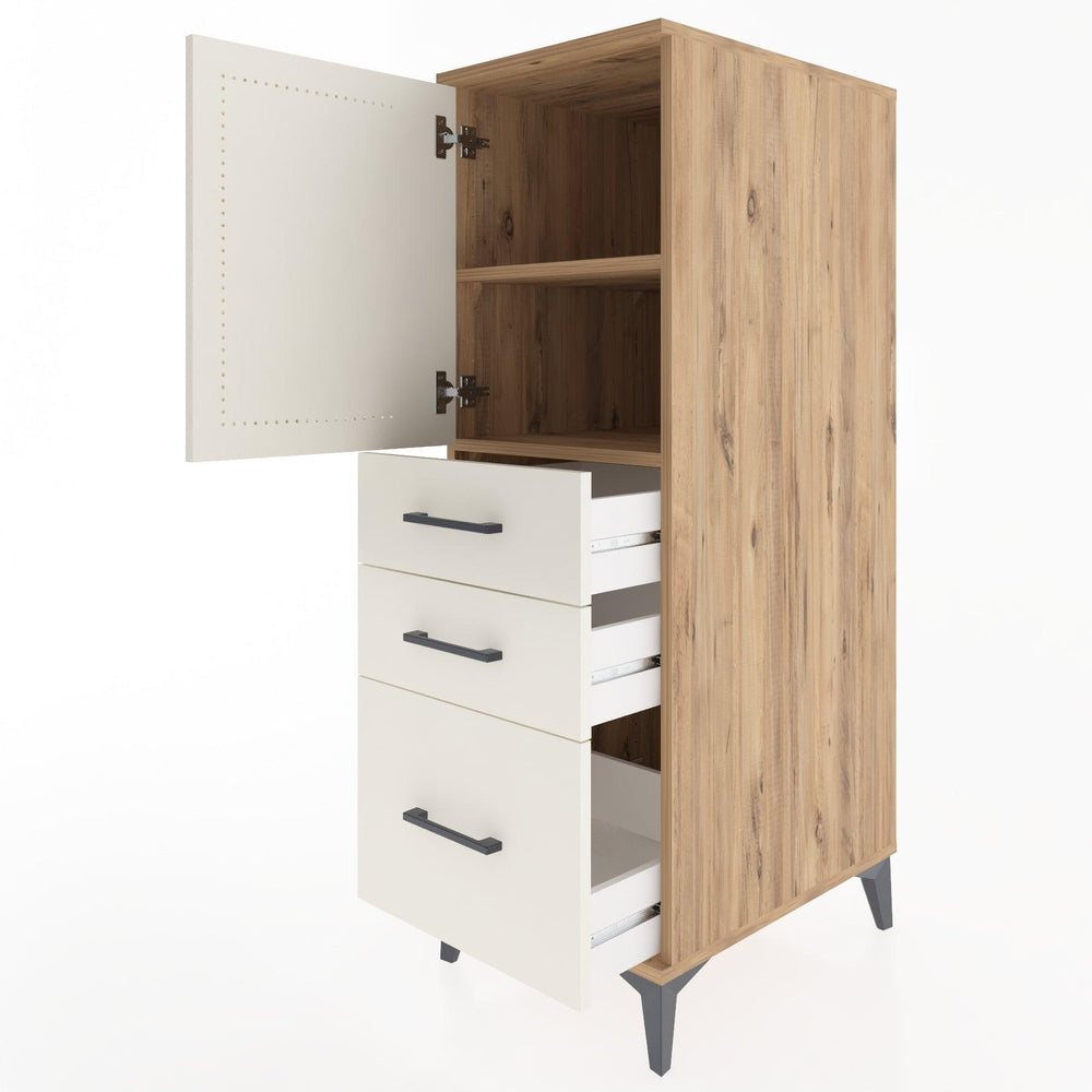 Woodntry Modular Cabinet Pine 44x30x122 cm with Doors and Drawers KC6-3