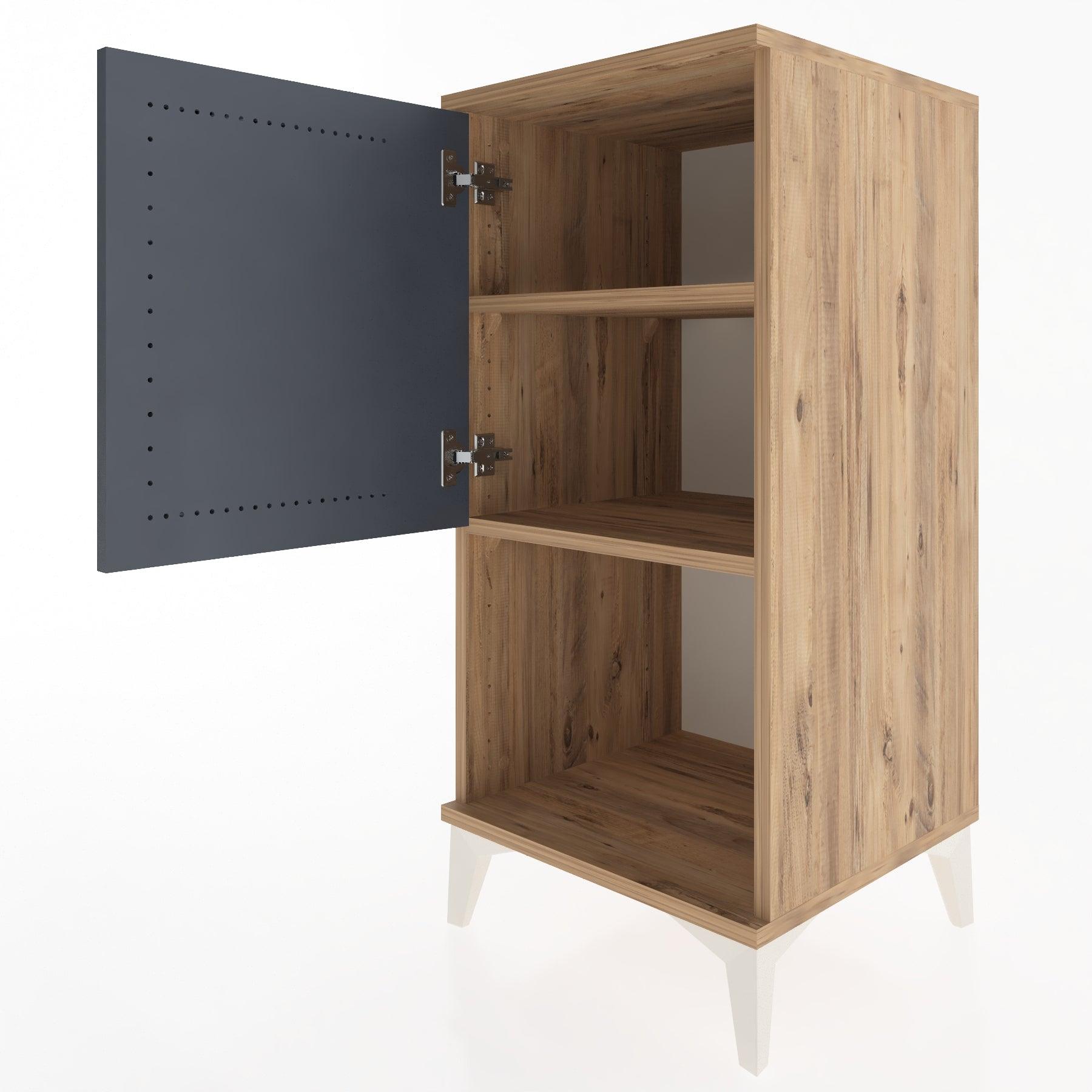 Woodntry Modular Nightstand Pine 44x44x84 cm with Cover and Shelf KR28-3