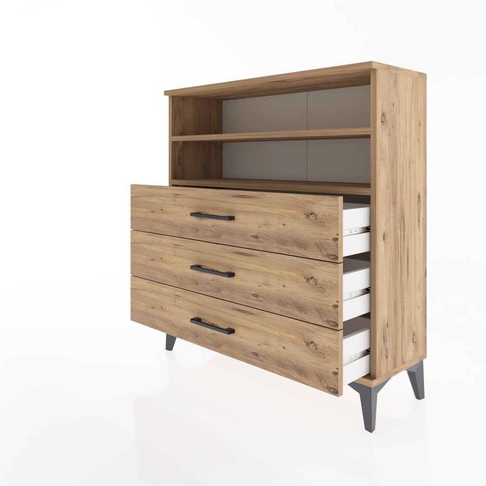 Woodntry Modüler Şifonyer Çam 88x30x84 cm Çekmeceli ve Raflı CR6-3