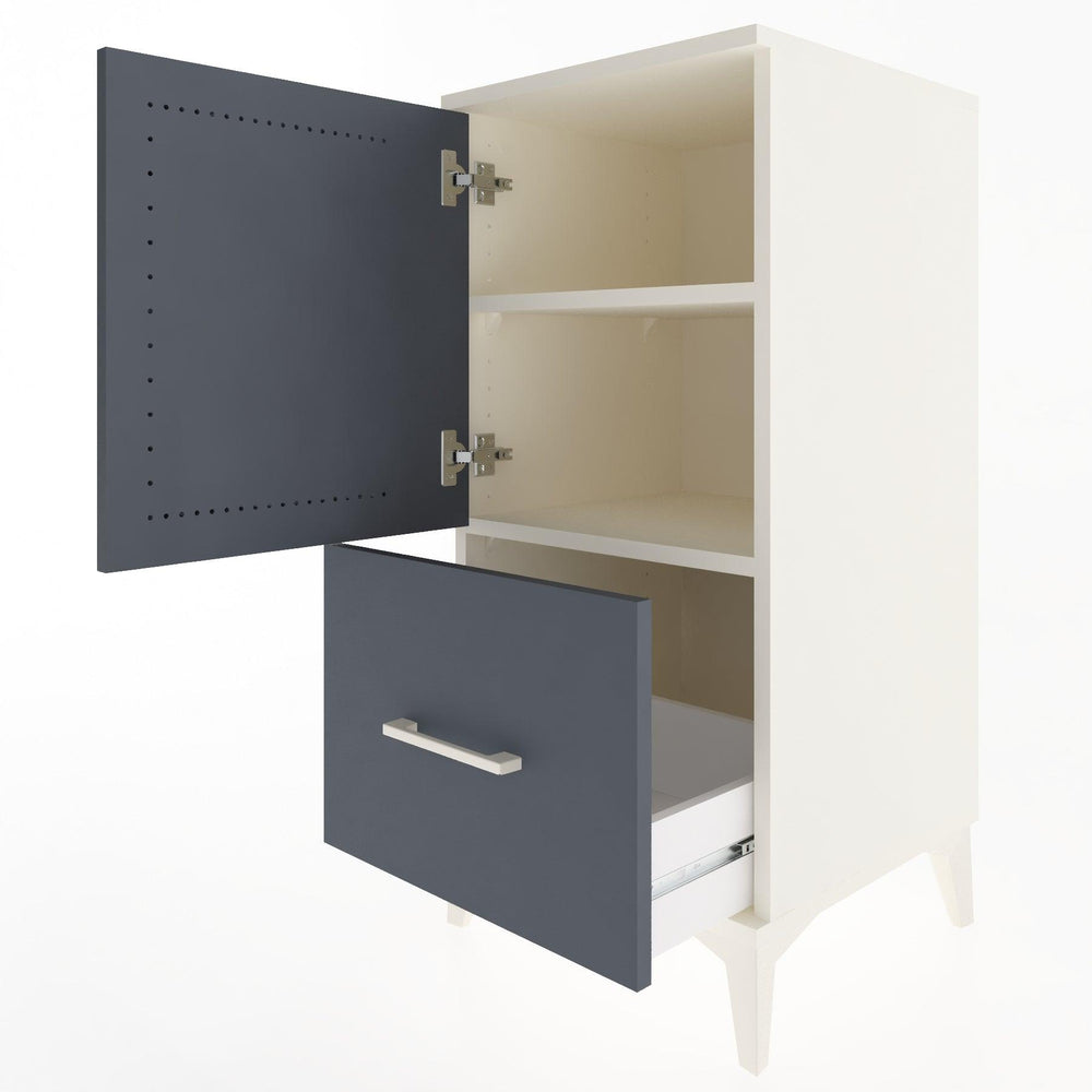 Woodntry Modular Nightstand Moonstone 44x44x84 cm with Cover and Drawer KC29-1