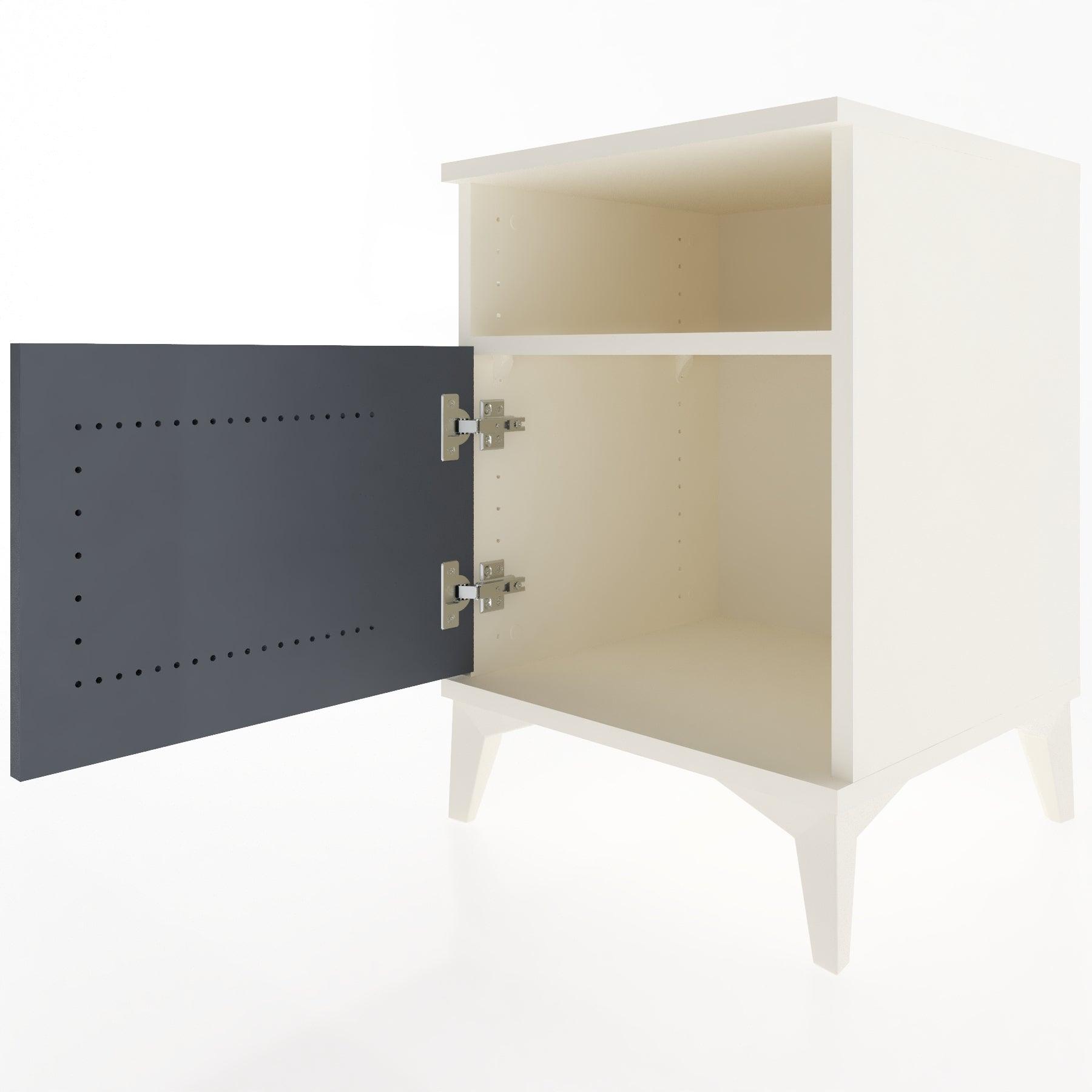 Woodntry Modular Nightstand Moonstone 44x44x52 cm with Cover and Shelf KR7-1