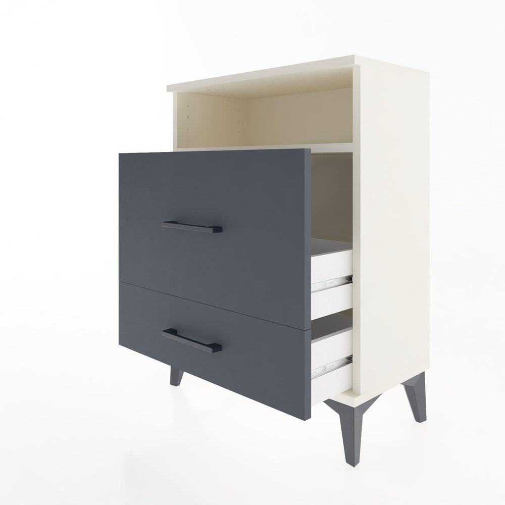 Woodntry Modular Nightstand Moonstone 60x30x68 cm with Drawer and Shelf CR7-1