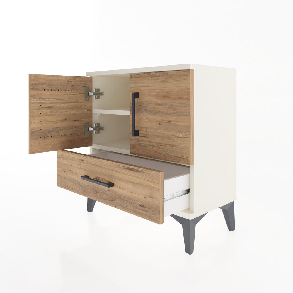 Woodntry Modular Nightstand Moonstone 60x30x52 cm with Cover and Drawer KC7-1