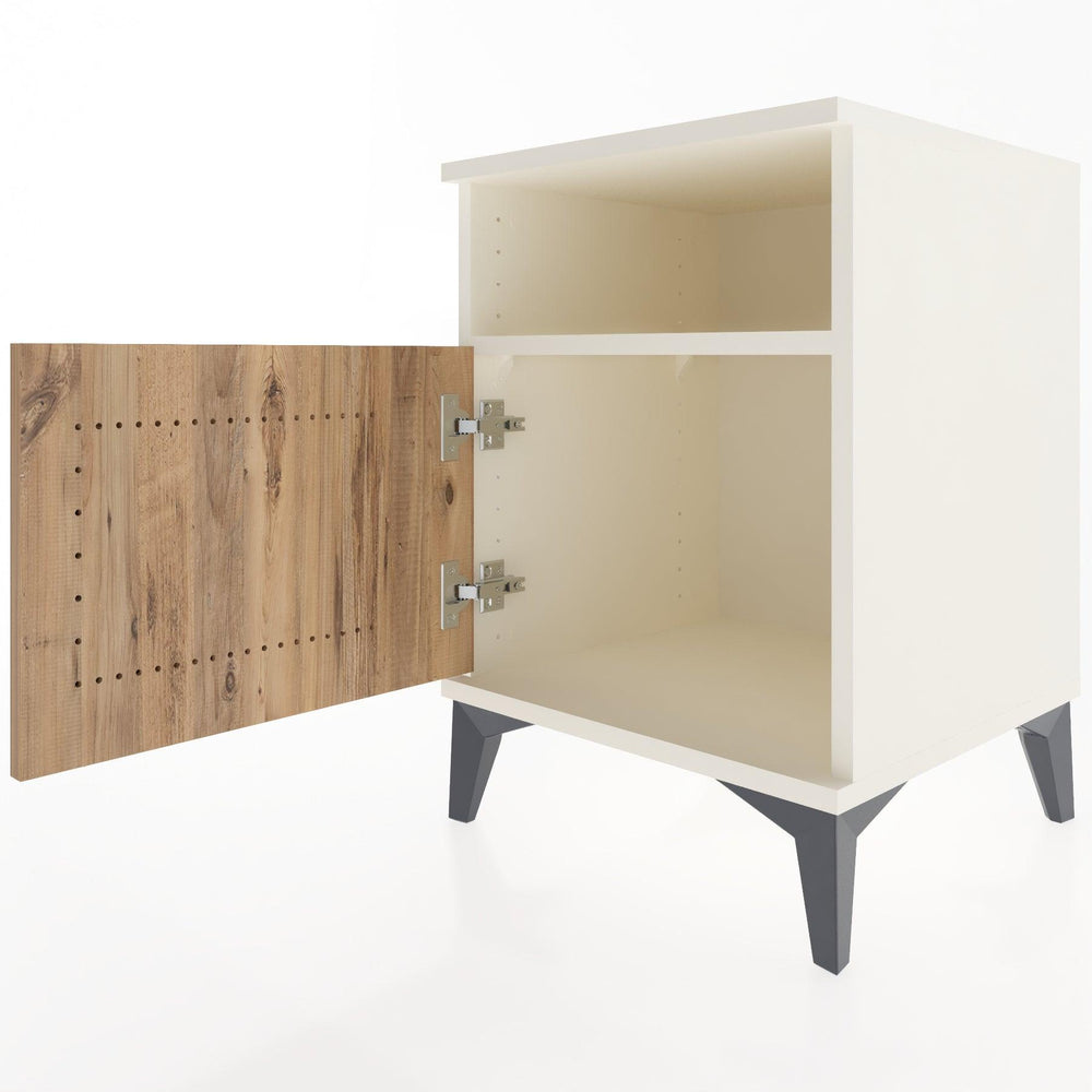 Woodntry Modular Nightstand Moonstone 44x44x52 cm with Cover and Shelf KR7-1