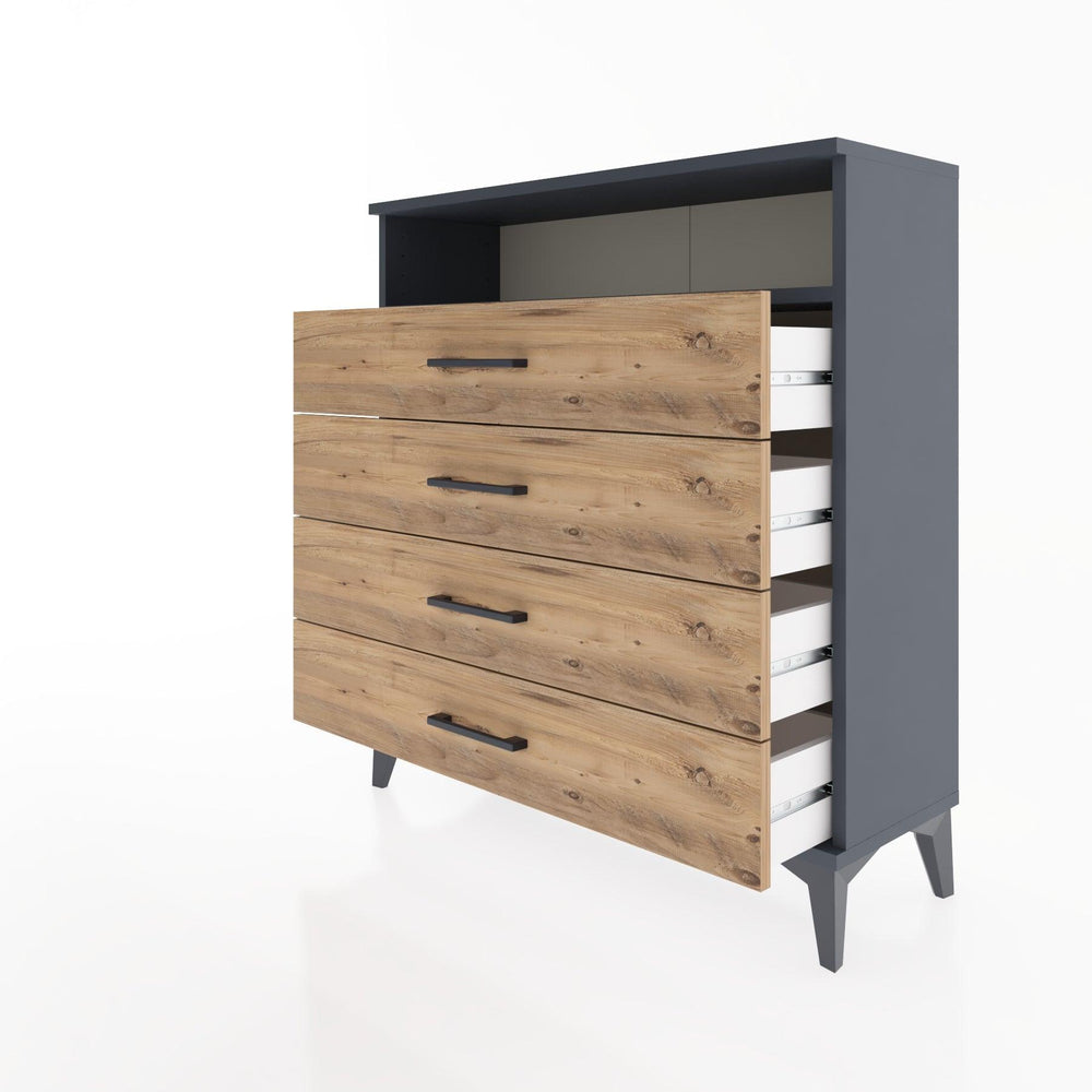 Woodntry Modular Dresser Anthracite 88x30x84 cm with Drawers and Shelves CR7-2