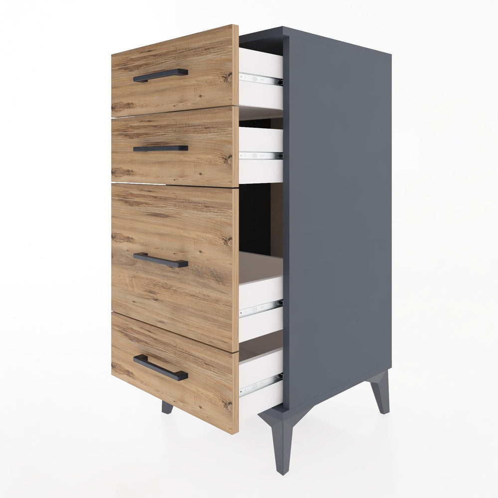 Woodntry Modular Nightstand Anthracite 44x44x84 cm Drawer C7-2