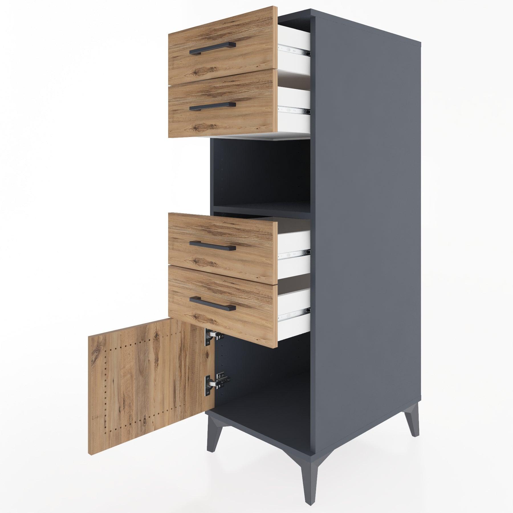 Woodntry Modular Cabinet Anthracite 44x30x122 cm Functional F7-2