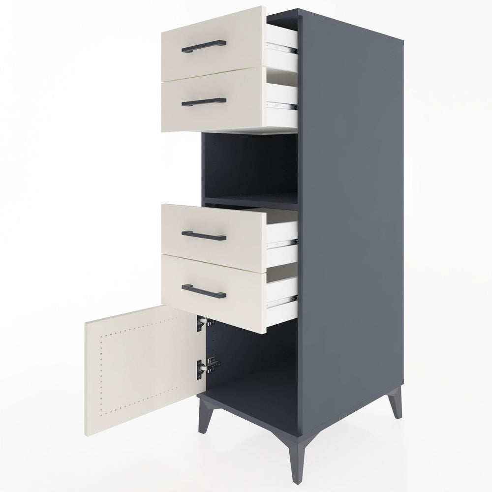 Woodntry Modüler Dolap Antrasit 44x30x122 cm Fonksiyonel F7-2