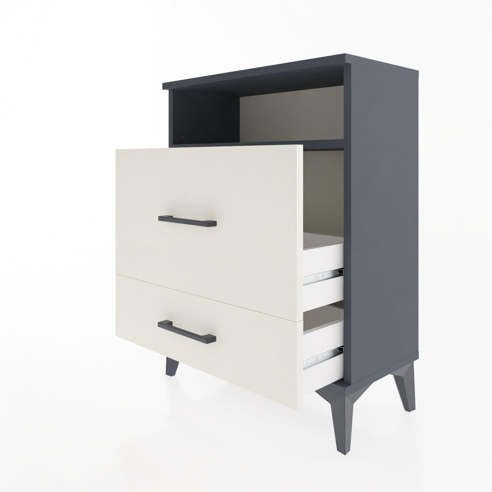 Woodntry Modular Nightstand Anthracite 60x30x68 cm with Drawer and Shelf CR7-2