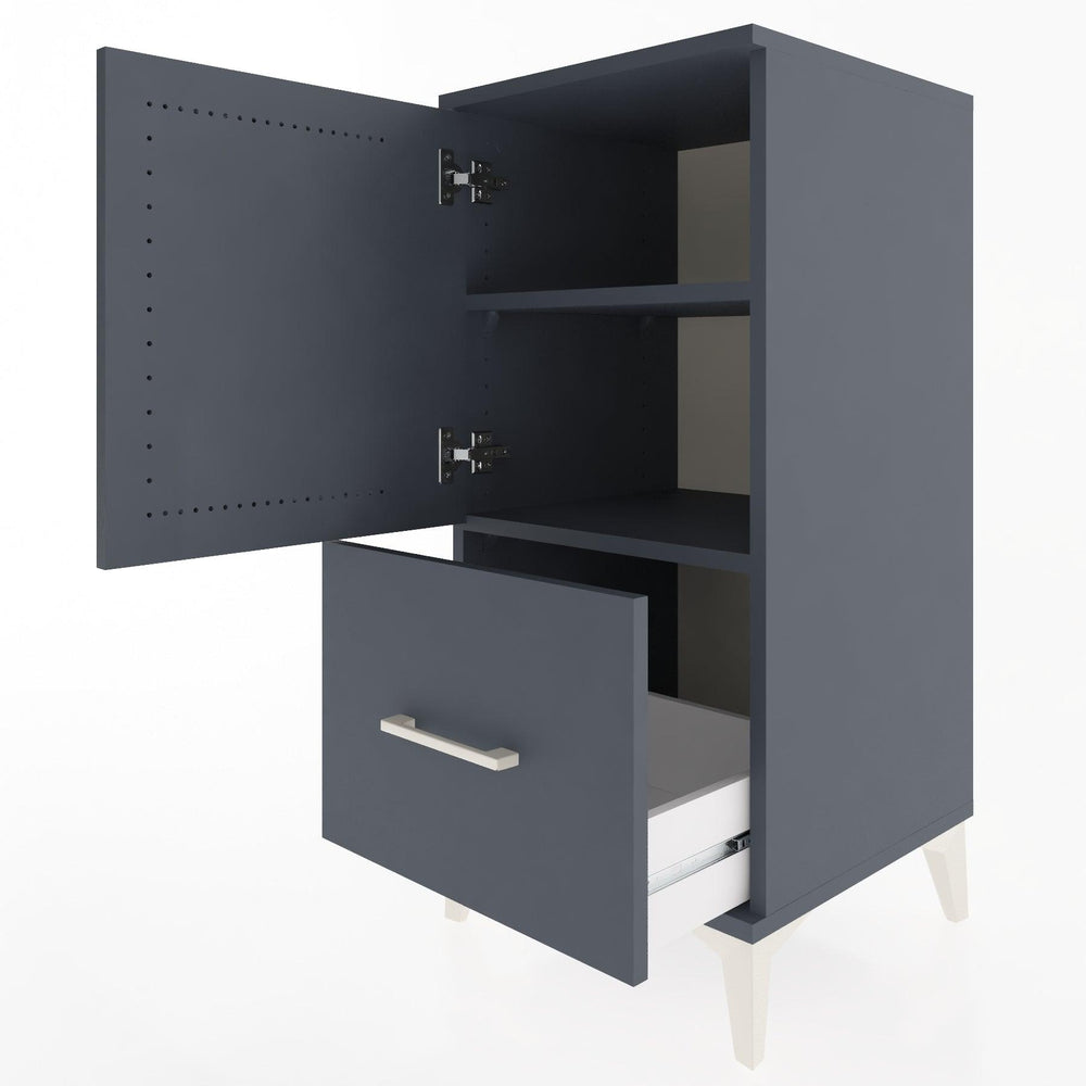 Woodntry Modular Nightstand Anthracite 44x44x84 cm with Cover and Drawer KC29-2