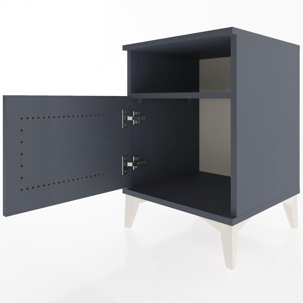 Woodntry Modular Nightstand Anthracite 44x44x52 cm with Cover and Shelf KR7-2