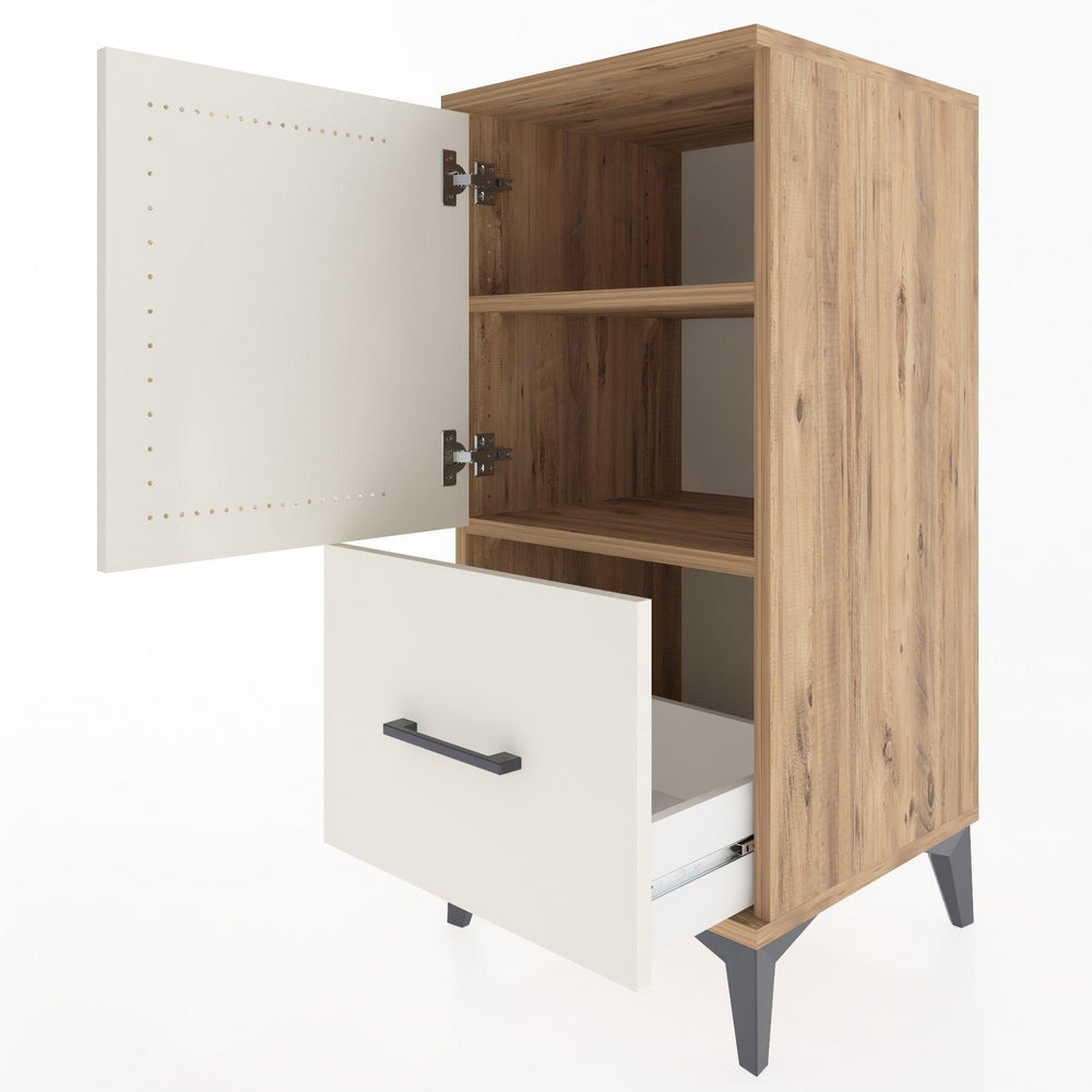 Woodntry Modular Nightstand Pine 44x44x84 cm with Cover and Drawer KC29-3