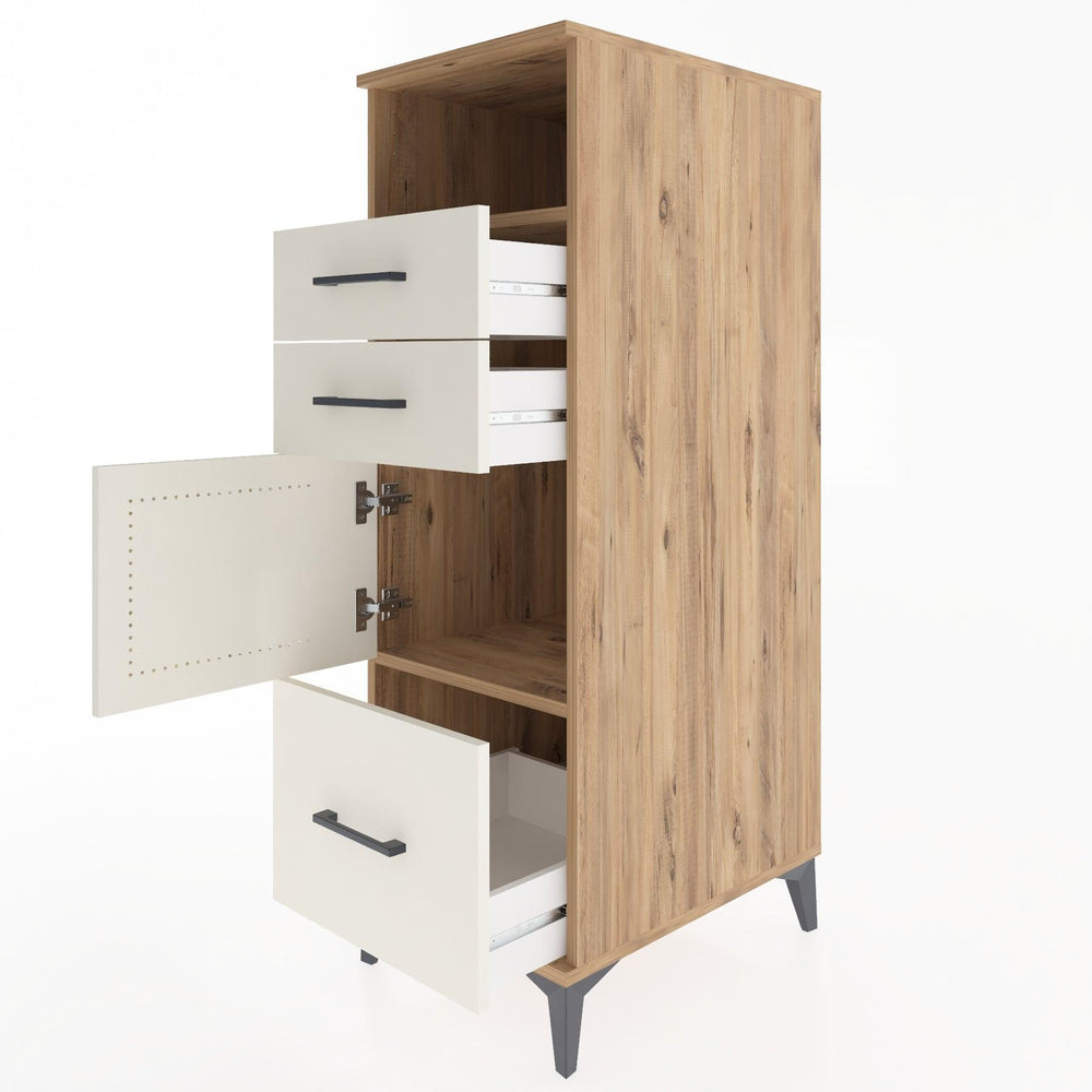 Woodntry Modüler Dolap Çam 44x30x122 cm Fonksiyonel F107-3