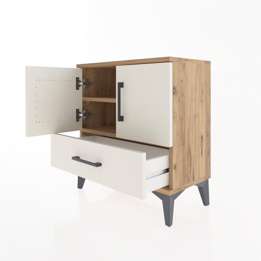 Woodntry Modular Nightstand Pine 60x30x52 cm with Cover and Drawer KC7-3